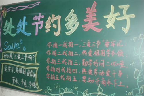 現(xiàn)外象湖校區(qū)開展“三愛三節(jié)”主題黑板報(bào)評(píng)比活動(dòng)