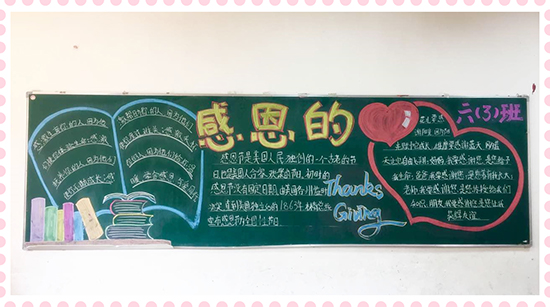 南昌現(xiàn)代外國語學校（象湖校區(qū)）開展“與愛同行，學會感恩”主題教育月活動--黑板報比賽